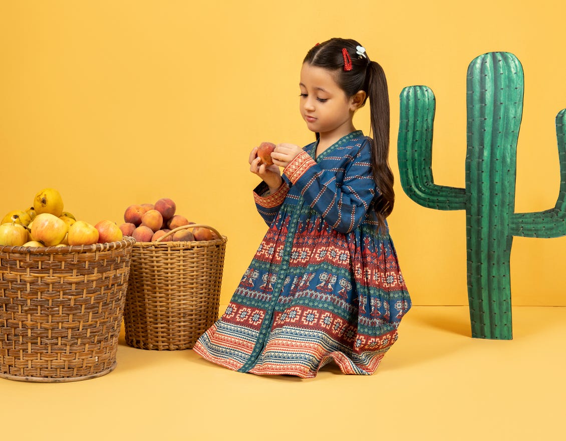 BLUE LAWN GIRLS KURTI | JGLK-S-JK-22-6002