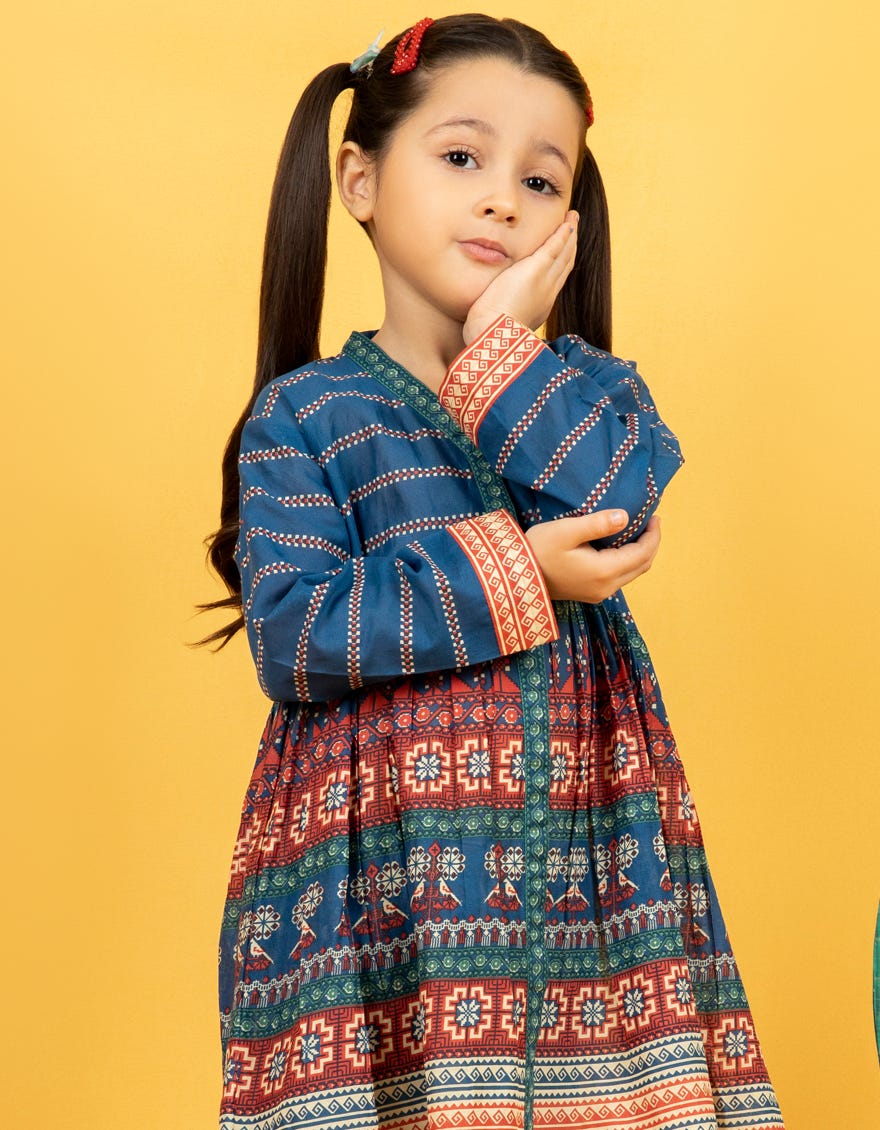 BLUE LAWN GIRLS KURTI | JGLK-S-JK-22-6002