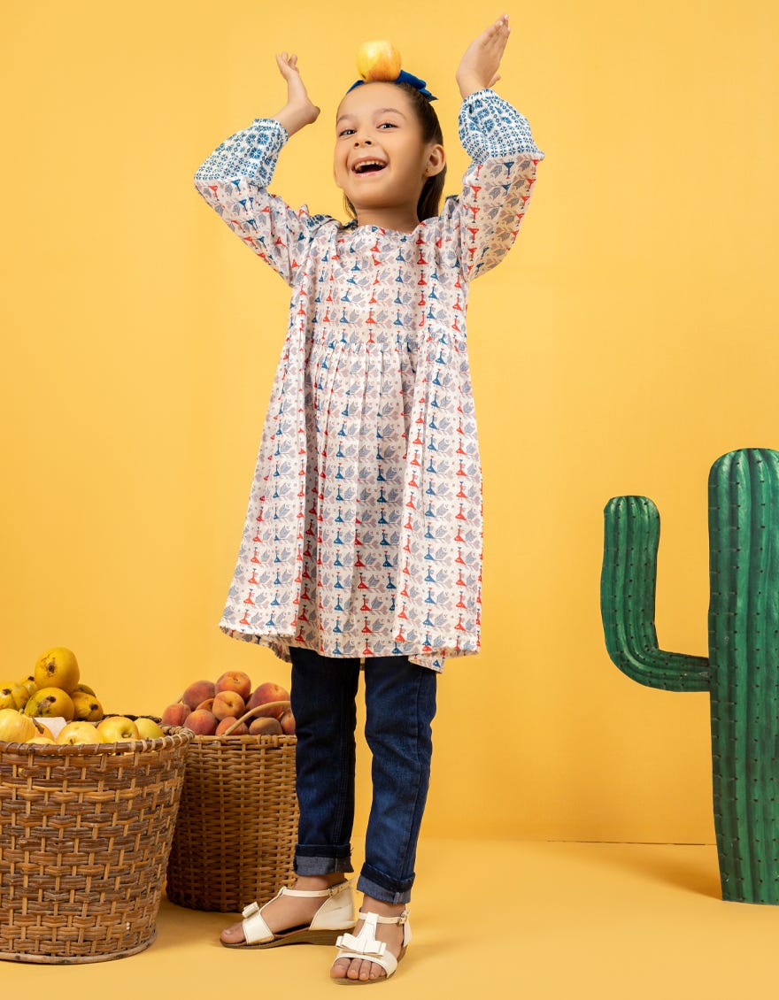 MULTICOLOR LAWN GIRLS KURTI | JGLK-S-JK-22-6003