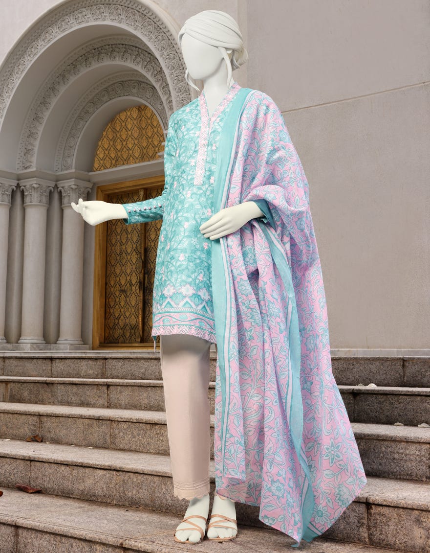 AQUA-TEAL CAMBRIC 2PC UNSTITCHED | JJLS-W-JW2-22-7036 FB