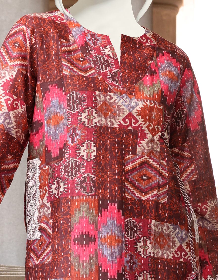 MULTICOLOR CAMBRIC 2PC UNSTITCHED | JJLS-W-JW2-22-7037 FB