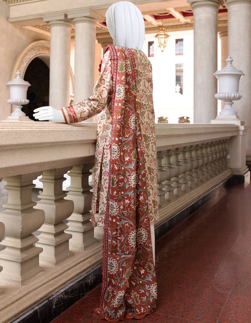 MULTICOLOR CAMBRIC 2PC UNSTITCHED | JJLS-W-JW2-22-7038 FB