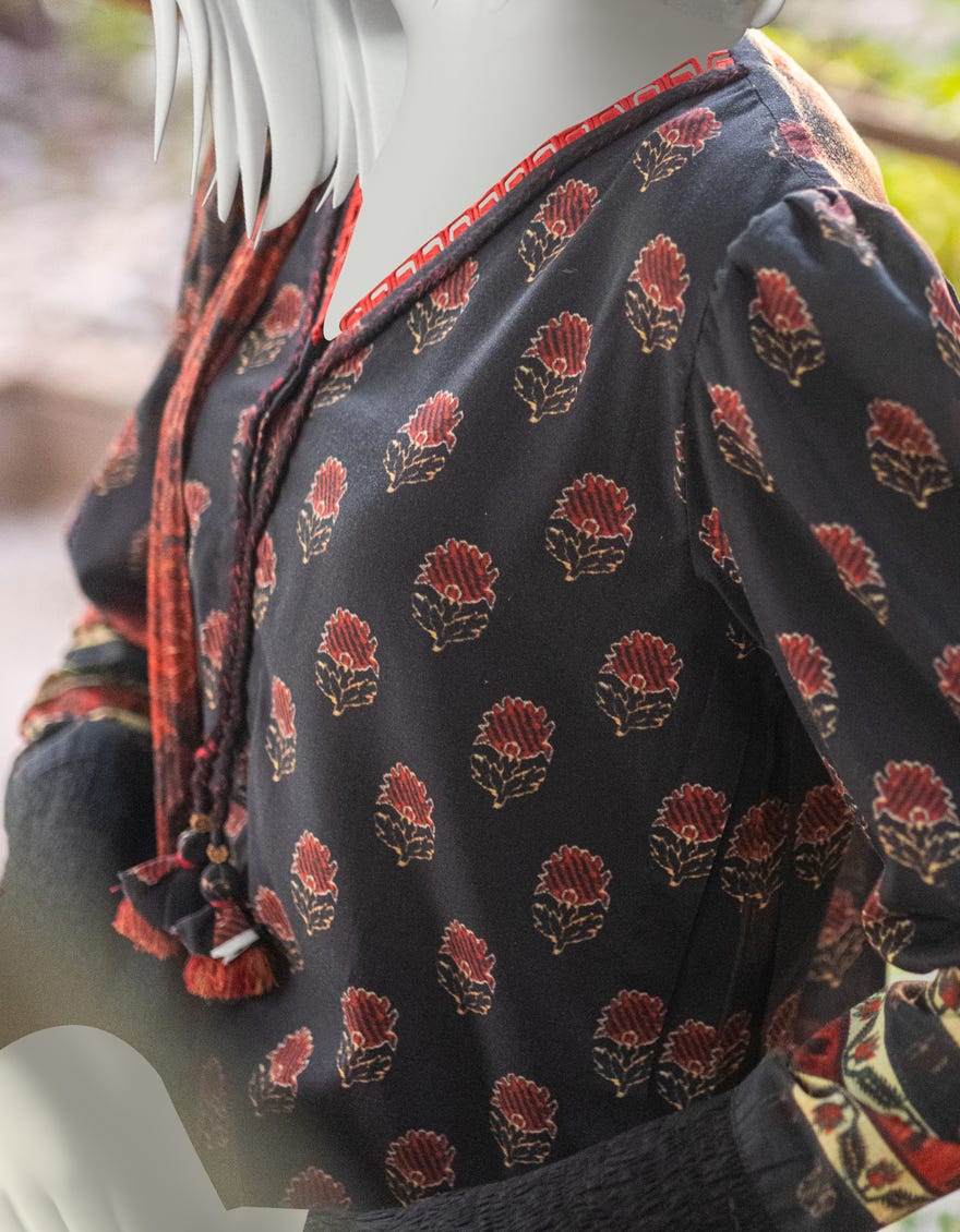 BLACK CAMBRIC UNSTITCHED 2PC | JJLS-W-JW2-22-7044A