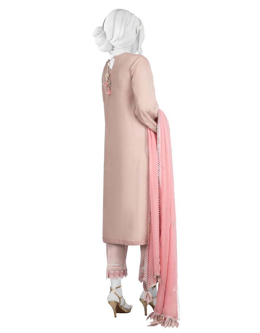 PINK CAMBRIC UNSTITCHED 3PC | JJLS-W-JFU-22-709