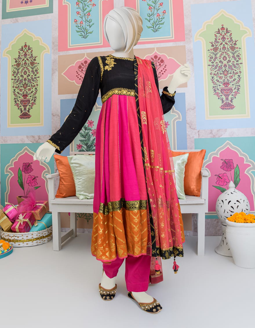 Multicolor Silk Teens 3 Piece Stitched | Jgk-S-Jjts-23-057