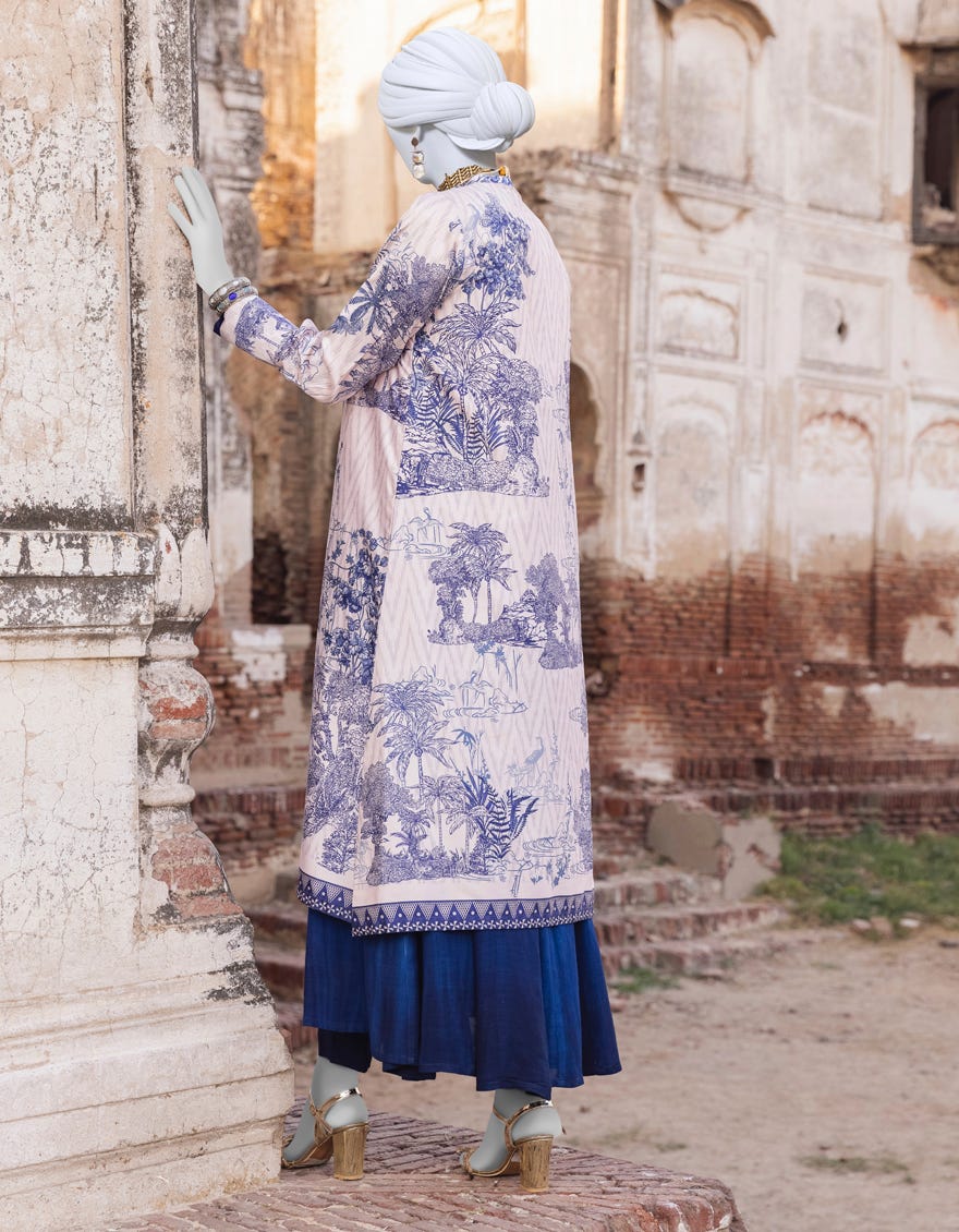 Multicolor Silk 2 Piece Stitched Dress | Jjpw-S-Jpwf-23-072