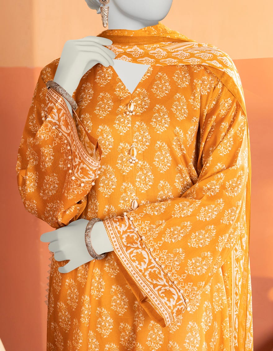 Mustard Lawn Unstitched 2 Piece Dress | Jlawn-S-Jds-23-1119