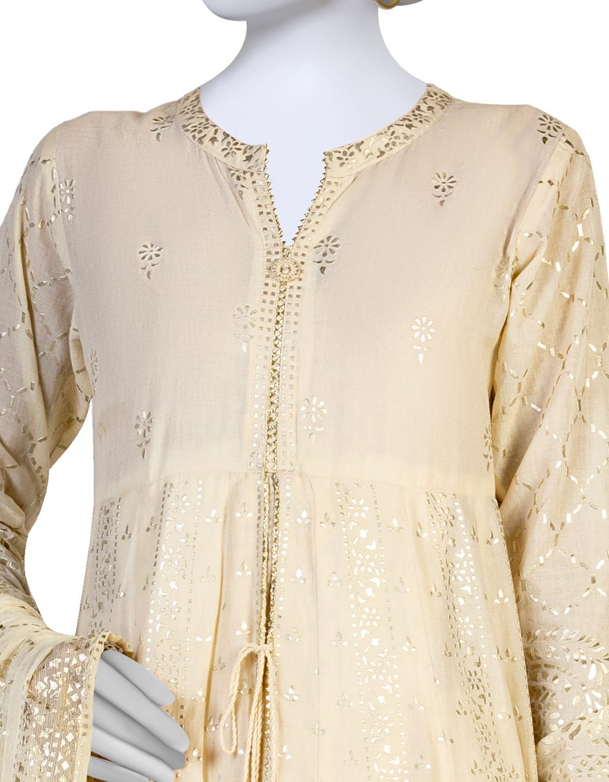 Off White Lawn Unstitched 3 Piece Dress | Jlawn-S-23-212