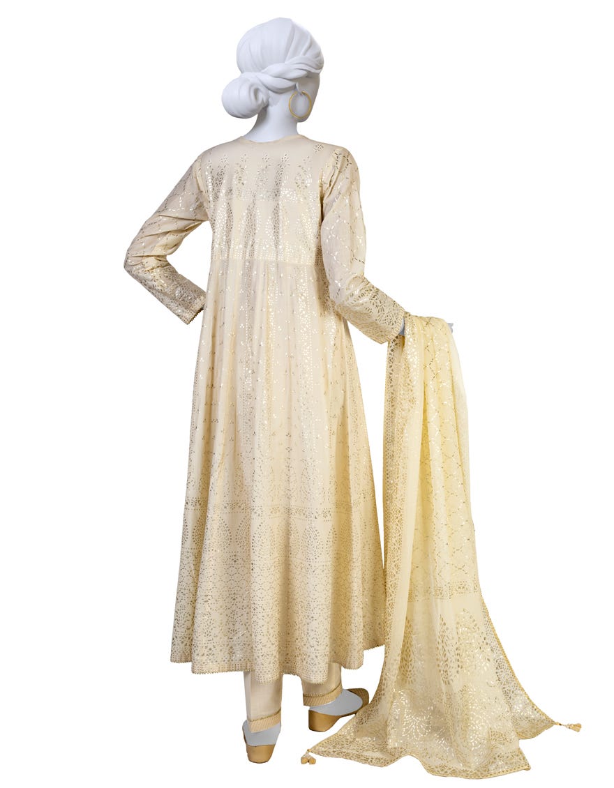 Off White Lawn Unstitched 3 Piece Dress | Jlawn-S-23-212
