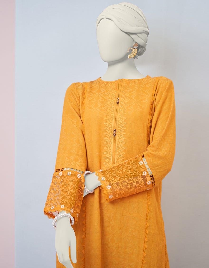 Yellow Dobby Women's Kurti | Jjlk-W-Jpwk-23-971