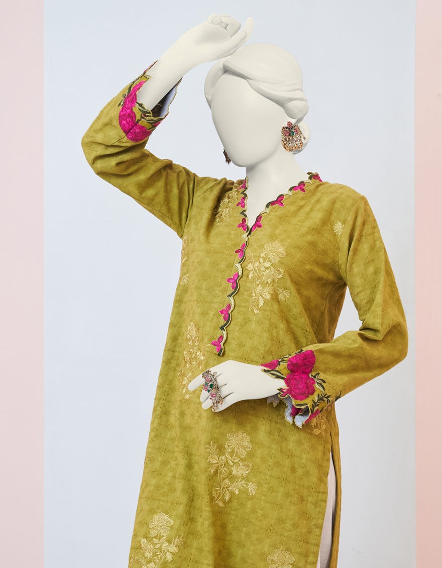 Green Cotton Women's Kurti | Jjlk-S-Jpwk-23-973