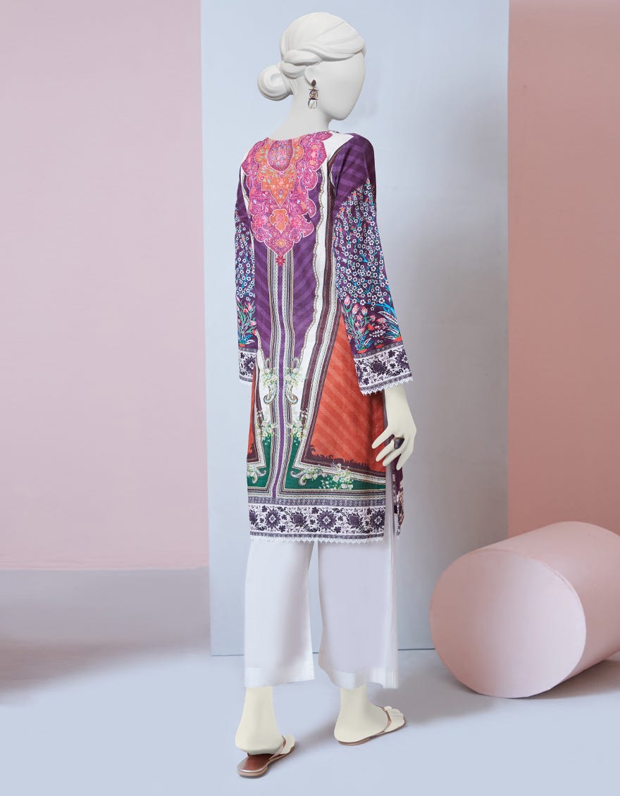 Purple Khaddar Women's Kurti | Jjlk-S-Jpwk-23-976