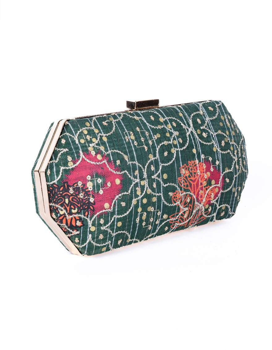 Green Silk Handbag | Jjbl-24-042