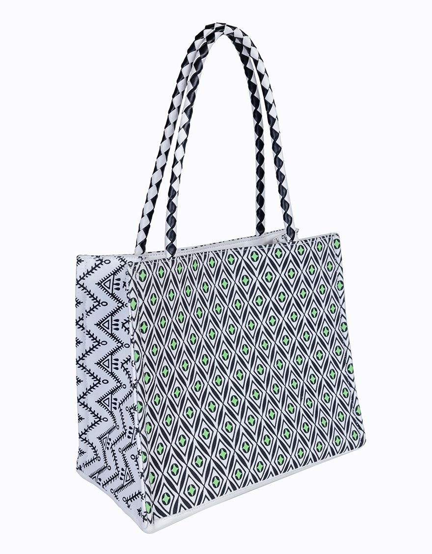 Black-White Canvas Handbag | Jjbl-24-045