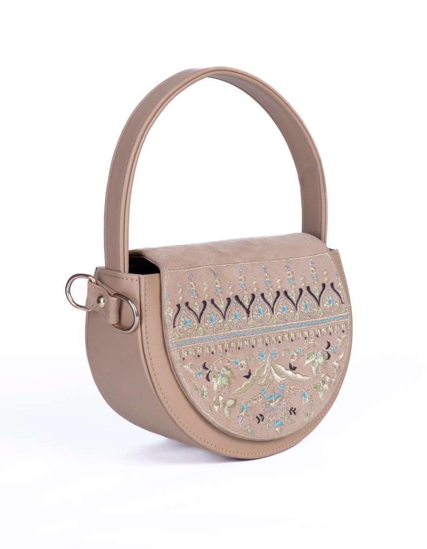 Beige Rexine Handbag | Jjbl-24-050