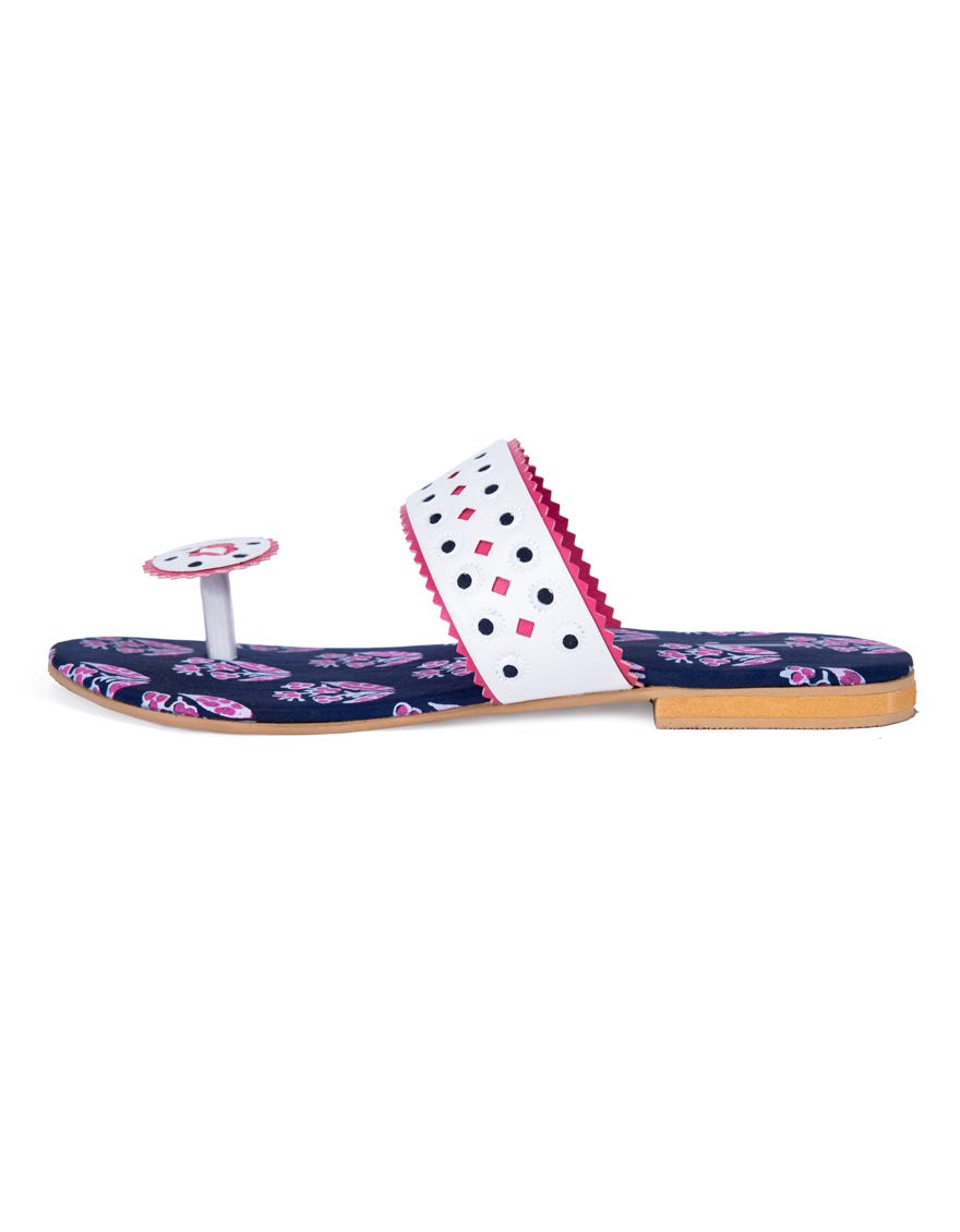 Blue Polyester Chappal | Jlfwc-24-1260