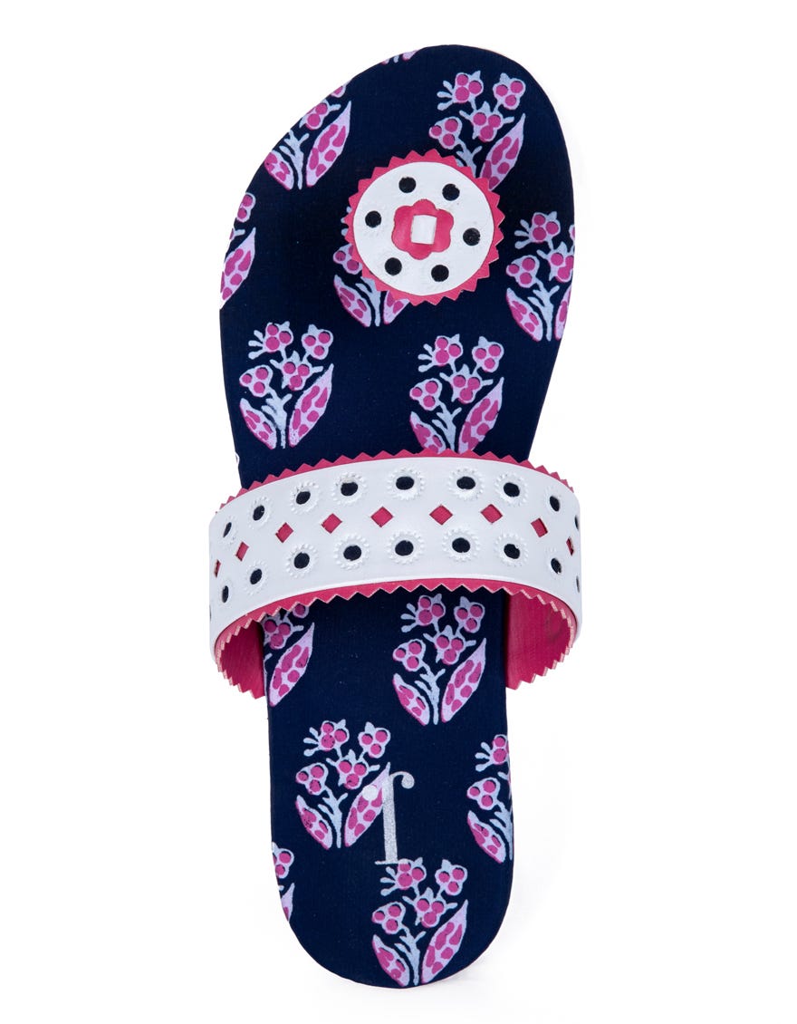 Blue Polyester Chappal | Jlfwc-24-1260