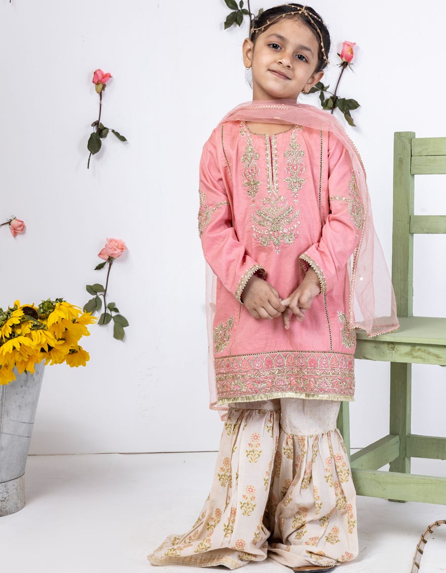 Pink Lawn Stitched 3 Piece | Jgk-S-24-1901