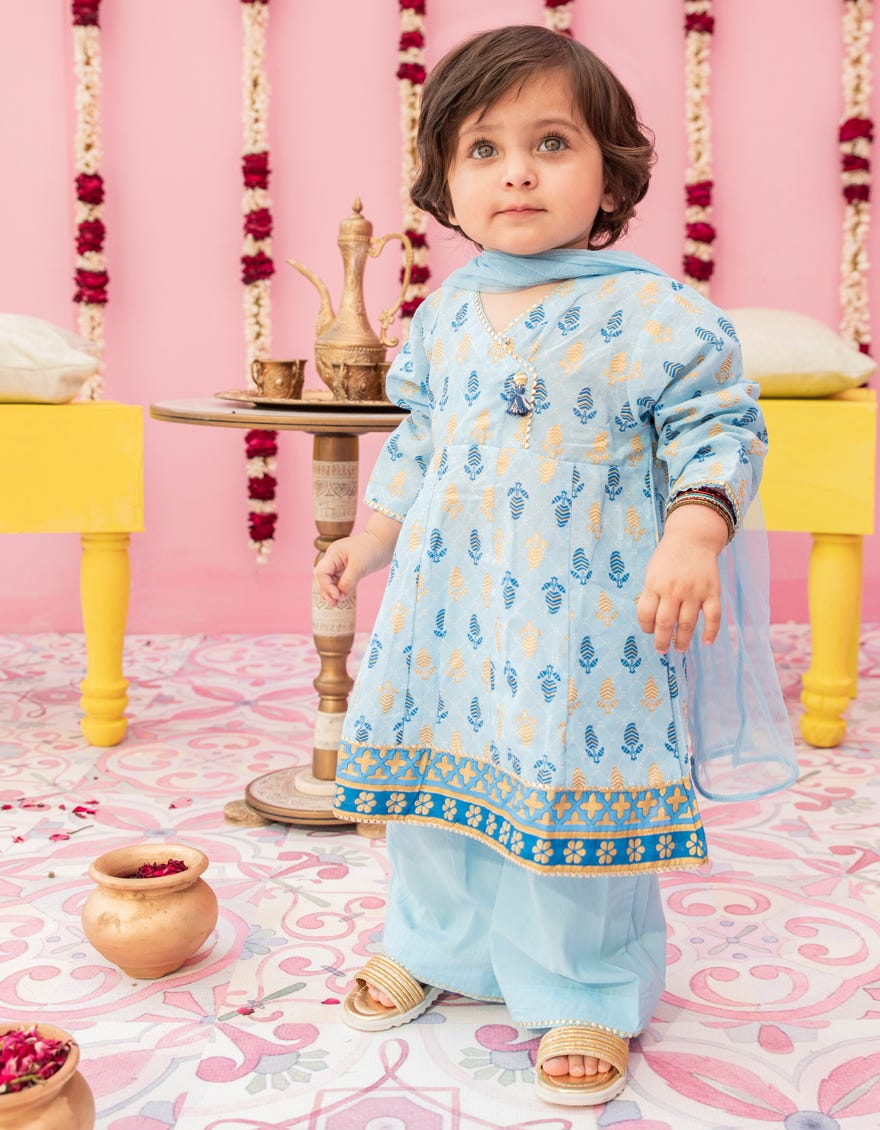 Blue Lawn Stitched 3 Piece | Jgk-S-24-1921