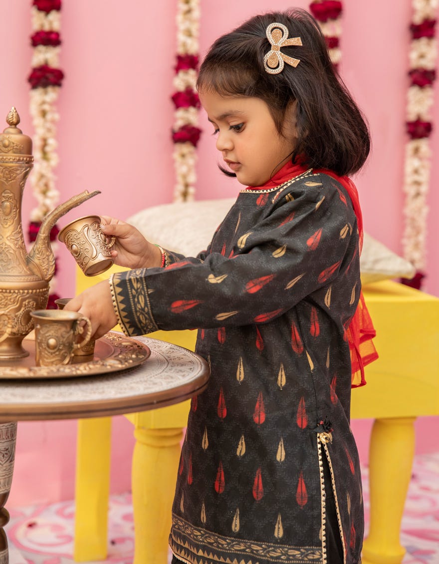 Black Lawn Stitched 3 Piece | Jgk-S-24-1922