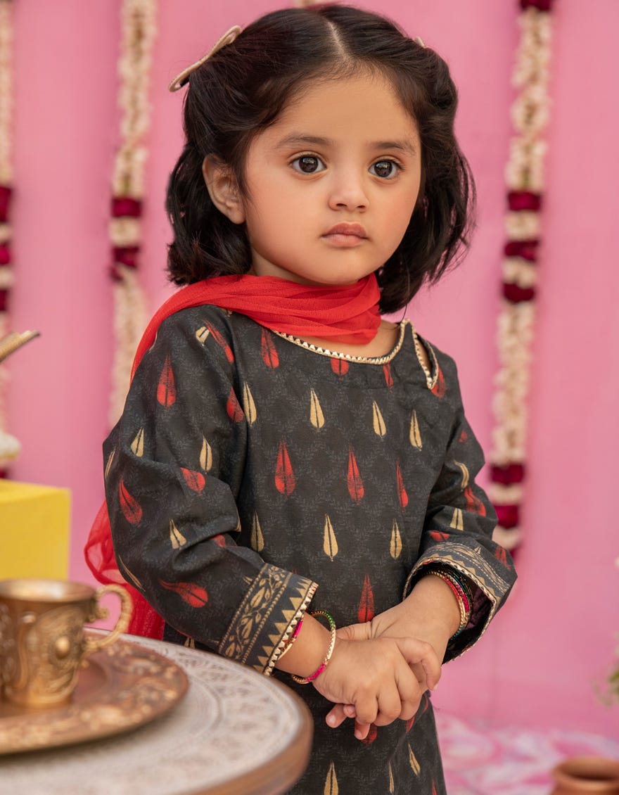 Black Lawn Stitched 3 Piece | Jgk-S-24-1922