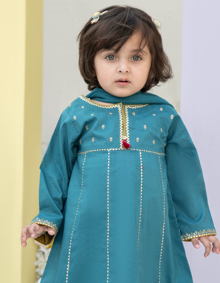 Blue Lawn Infant 3 Piece Stitched Dress | Jgk-S-24-1936