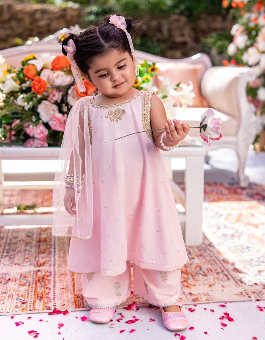 PINK KHADDI EMBROIDERED 3PC STITCHED