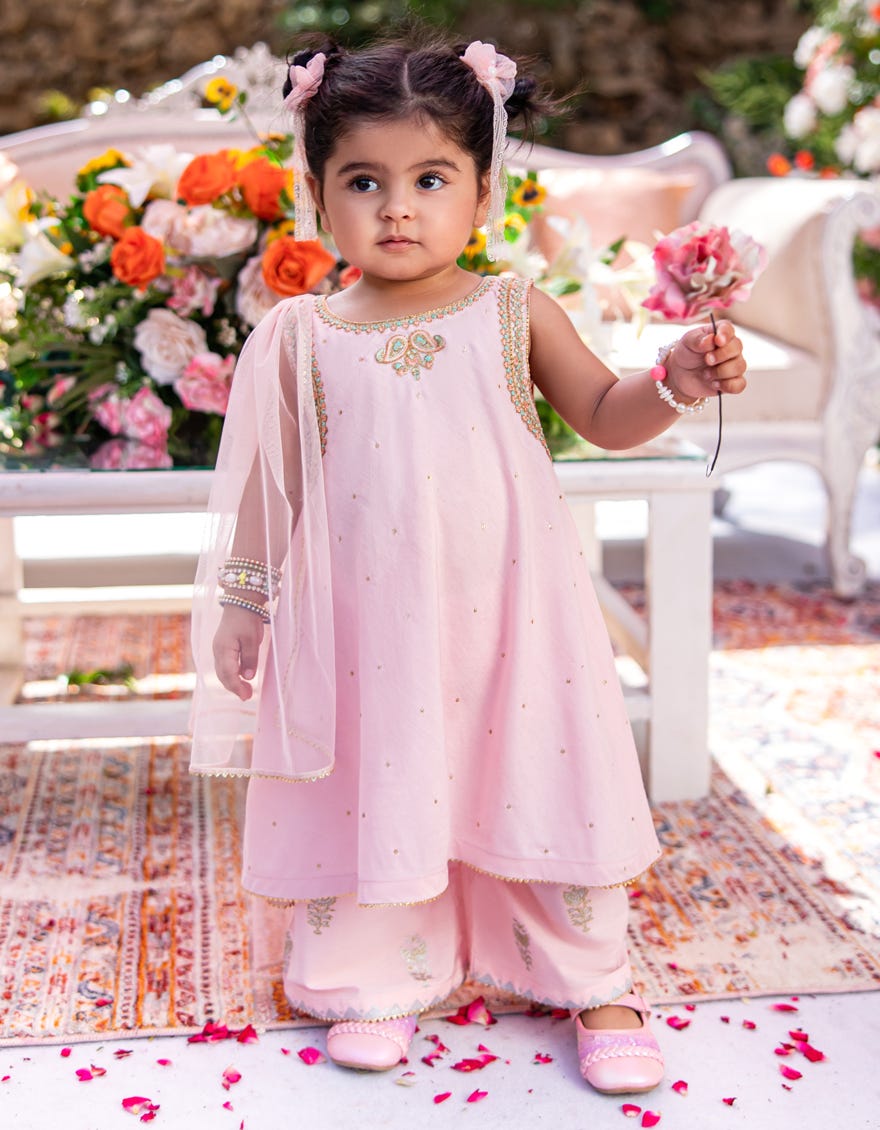 PINK KHADDI EMBROIDERED 3PC STITCHED