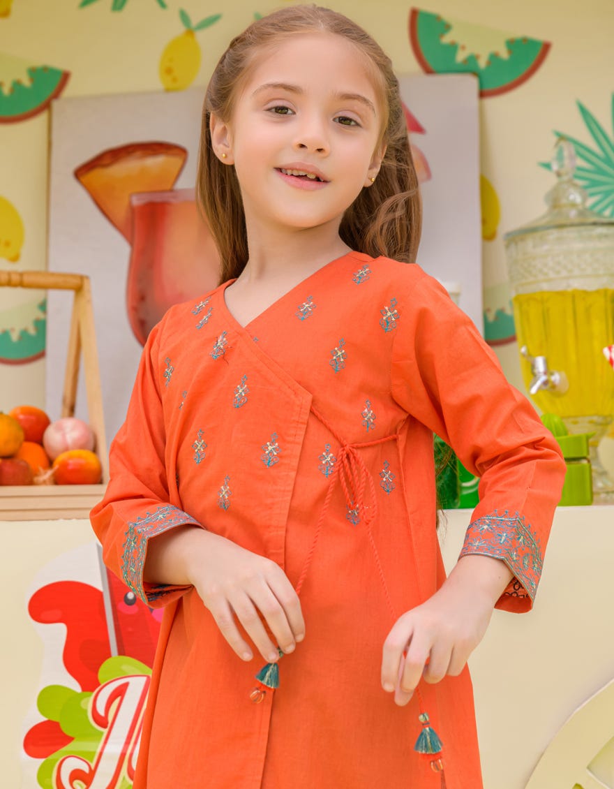 Orange Lawn Girls Kurti | Jglk-S-24-2502