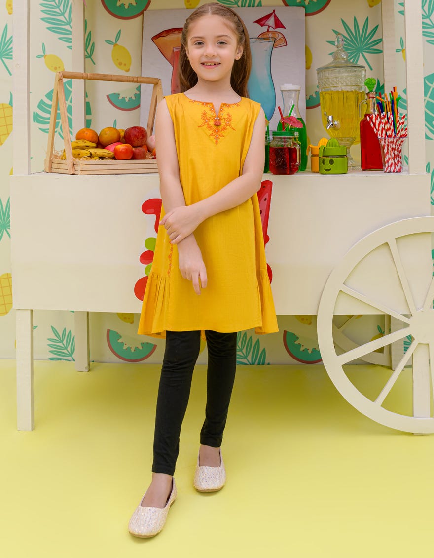 Yellow Lawn Girls Kurti | Jglk-S-24-2503