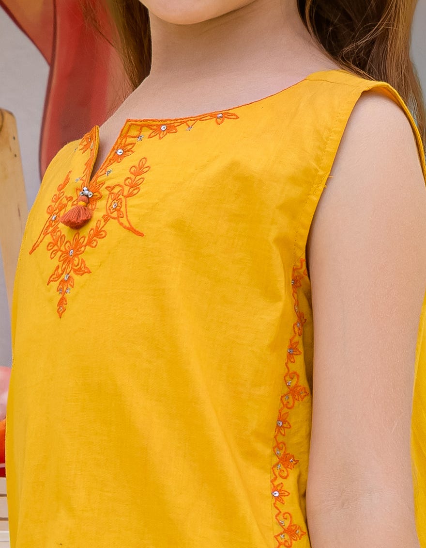 Yellow Lawn Girls Kurti | Jglk-S-24-2503