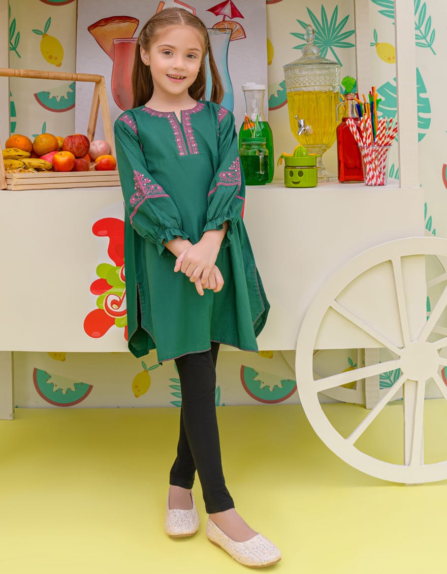 Green Lawn Girls Kurti | Jglk-S-24-2504