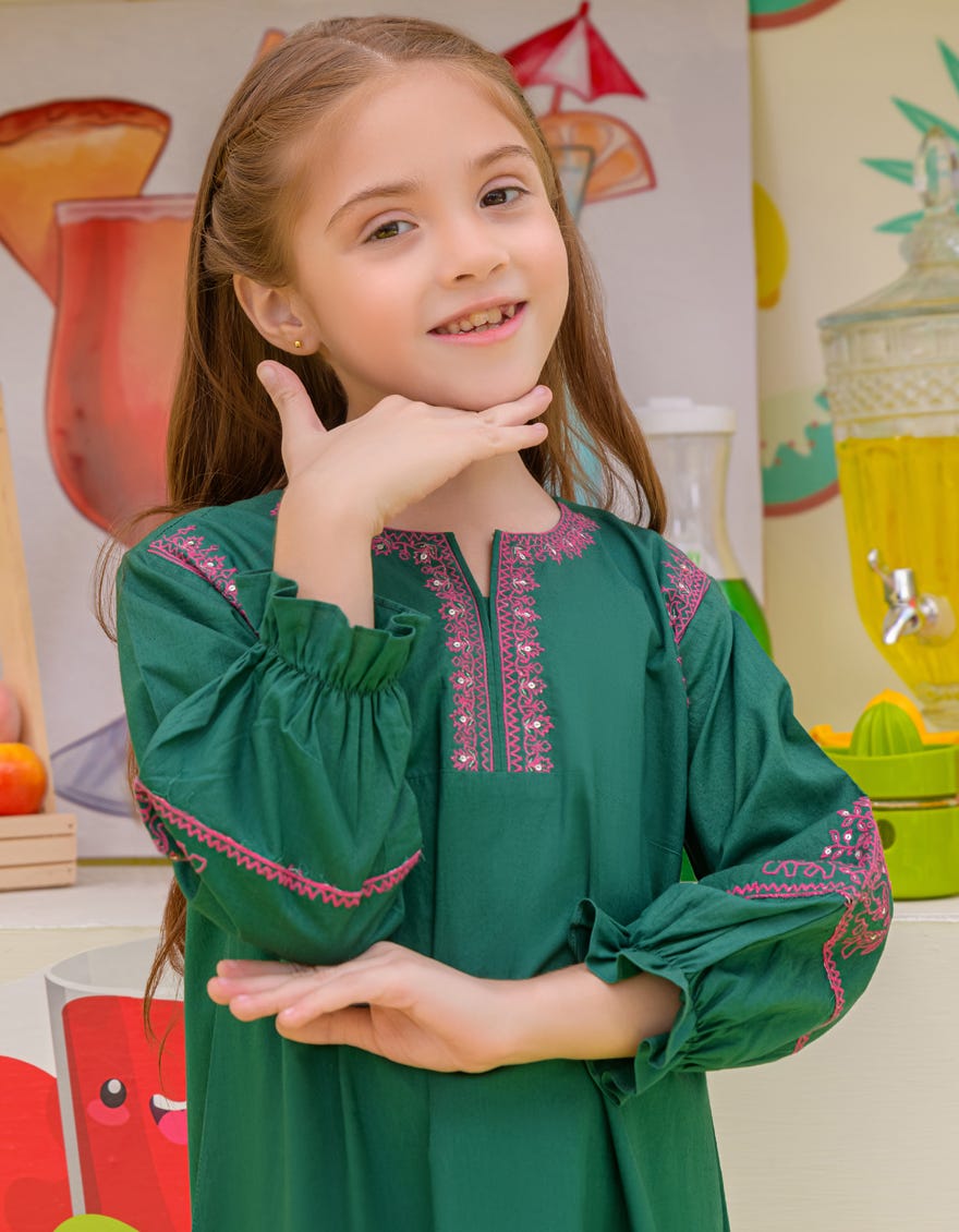 Green Lawn Girls Kurti | Jglk-S-24-2504