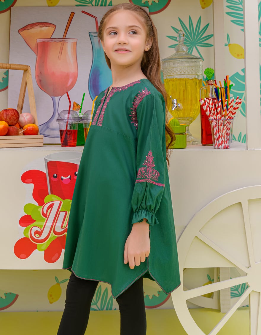 Green Lawn Girls Kurti | Jglk-S-24-2504