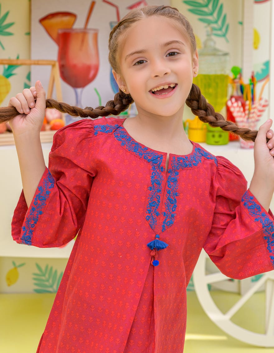 Pink Lawn Girls Kurti | Jglk-S-24-2507