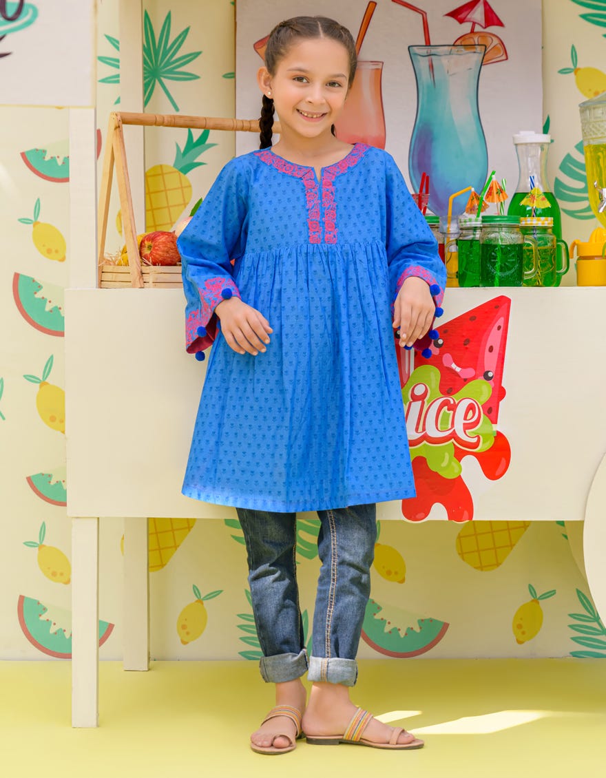 Blue Lawn Girls Kurti | Jglk-S-24-2508