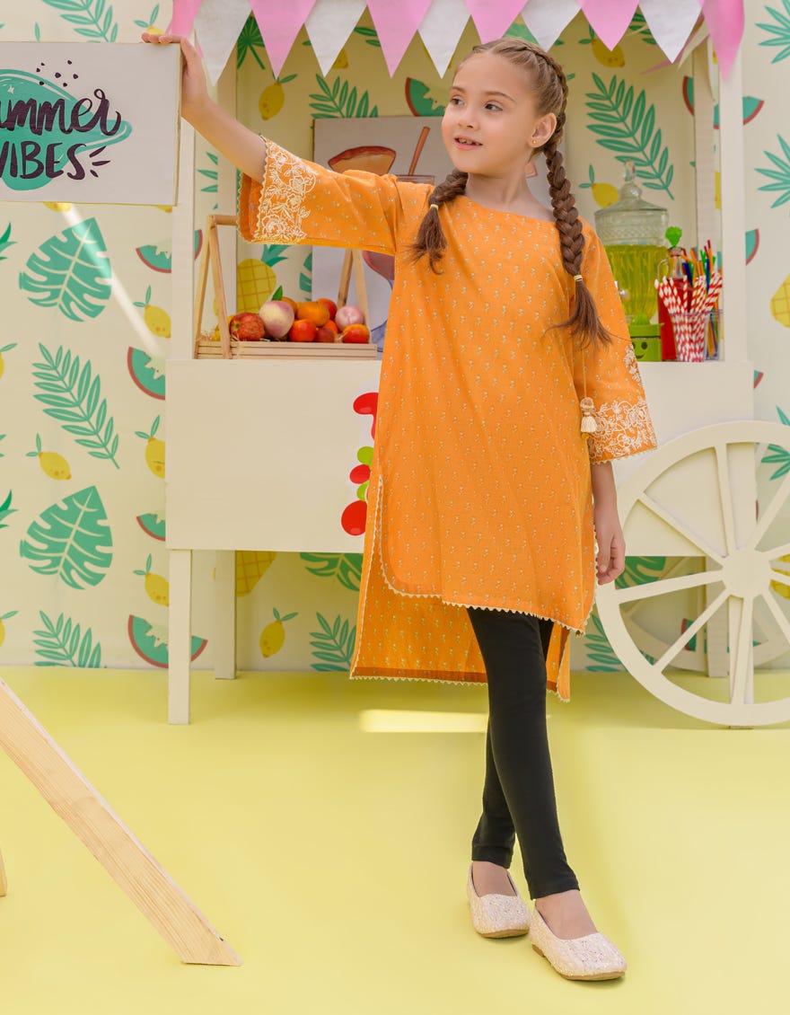 Yellow Lawn Girls Kurti | Jglk-S-24-2509