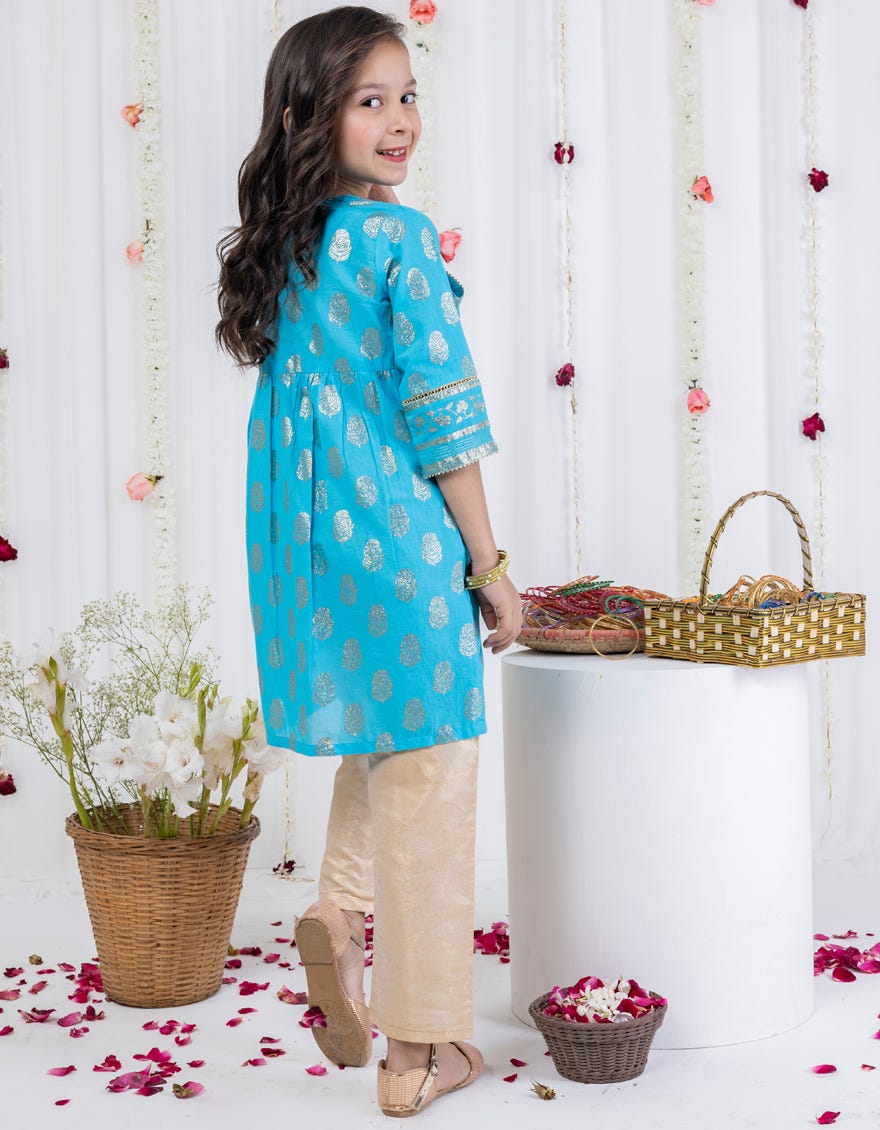 Blue Lawn Kurti | Jglk-S-24-2516