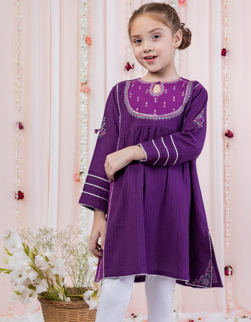 Purple Textured Kurti | Jglk-S-24-2518