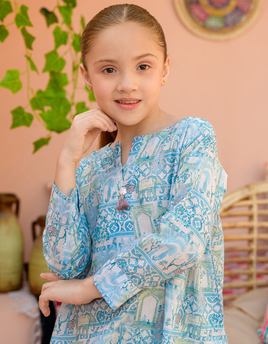 Blue Lawn Kurti | Jglk-S-24-2522