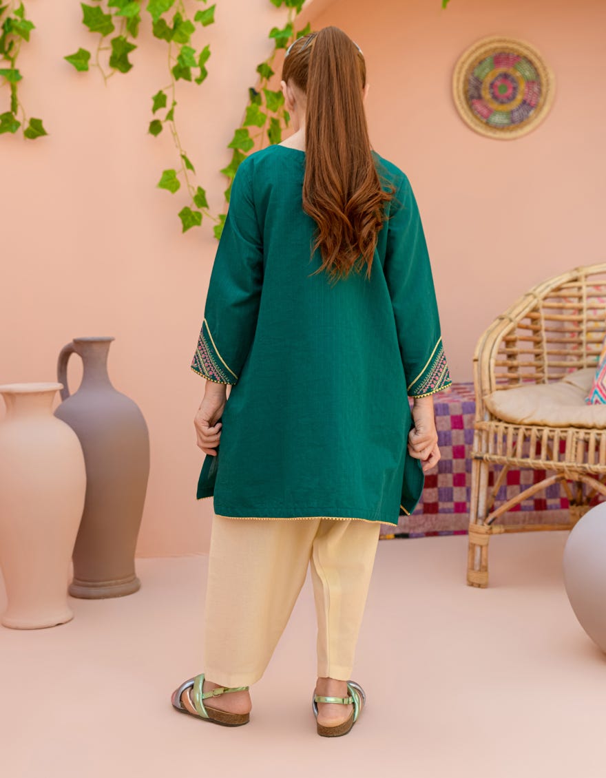 Green Textured Kurti | Jglk-S-24-2525