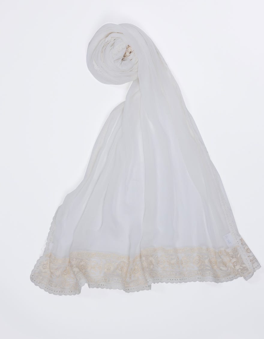 Off White Chiffon Dupatta | Jldp-S-24-2615
