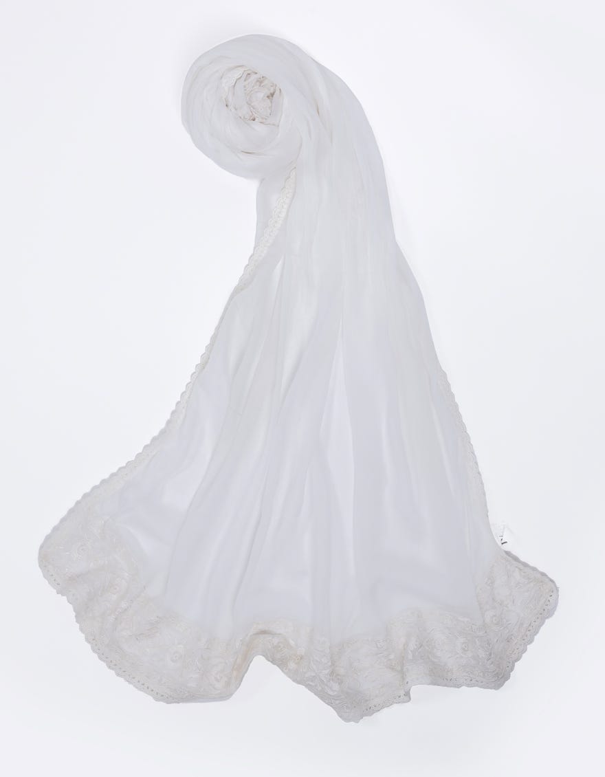 White Chiffon Dupatta | Jldp-S-24-2616