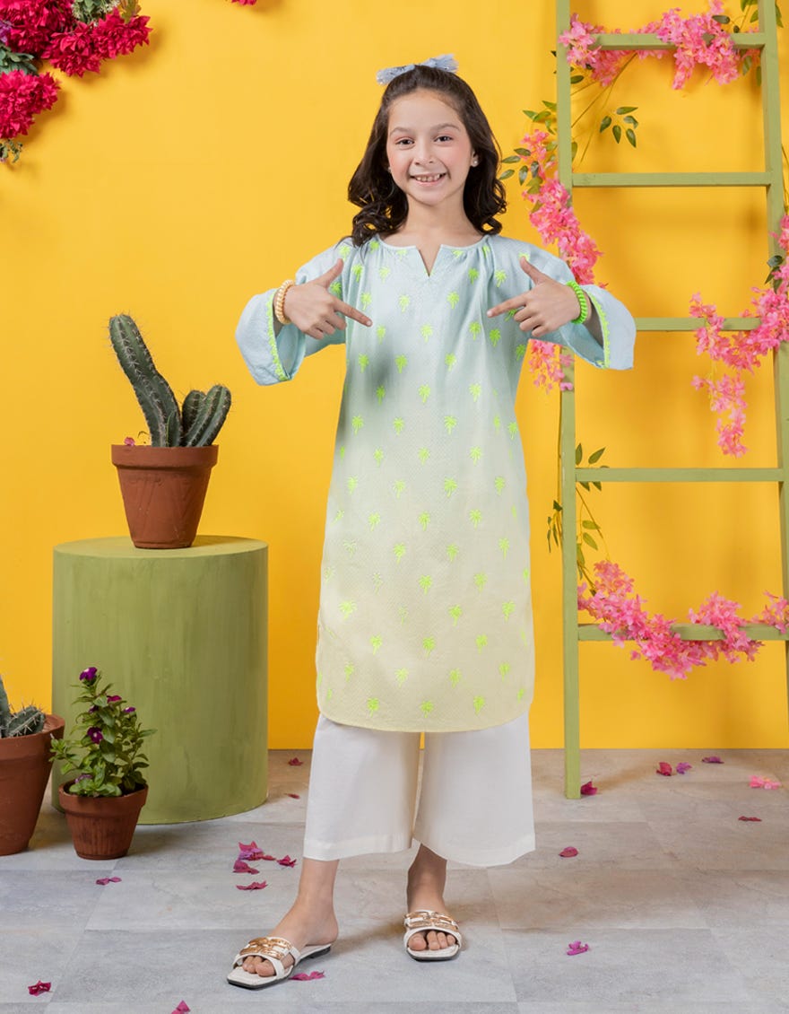 Mint Blue Dobby Kurti | Jglk-S-Jk-24-6001