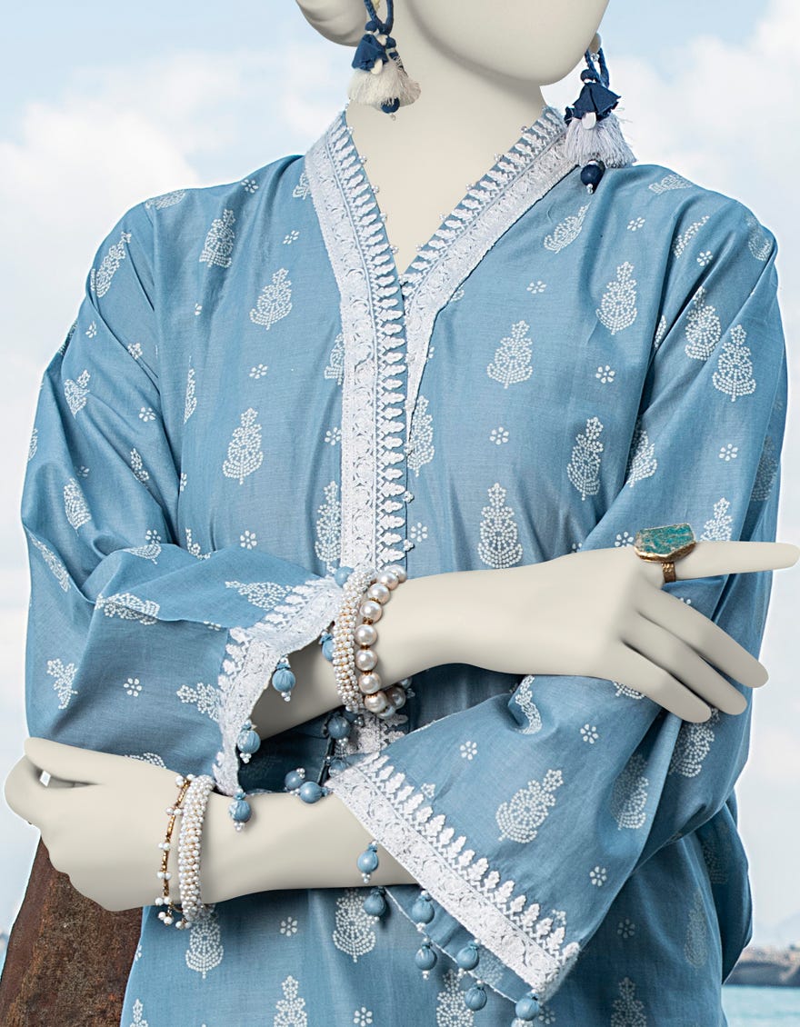 Turquoise Lawn Unstitched 1Pc | Jlawn-S-Jsu-24-914