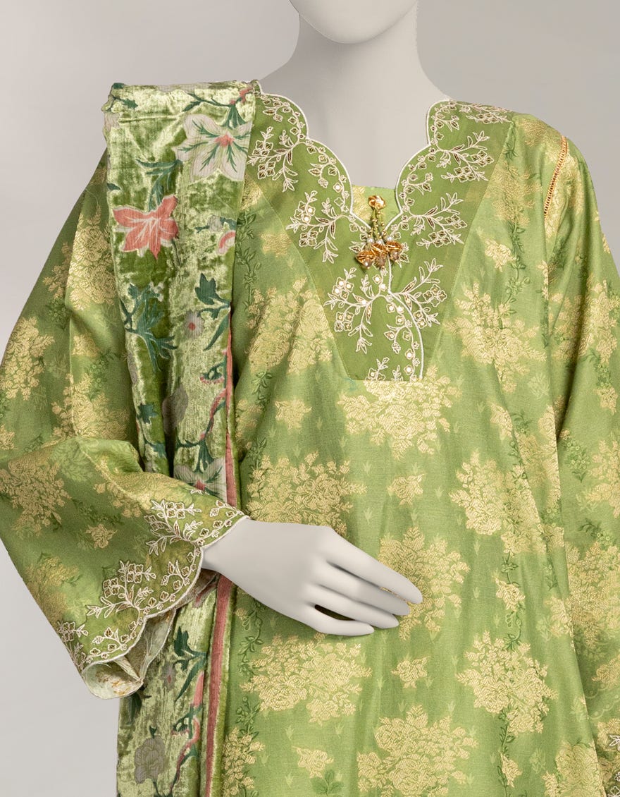green-jacquard-embroidered-3pc-stitched-jl251001s