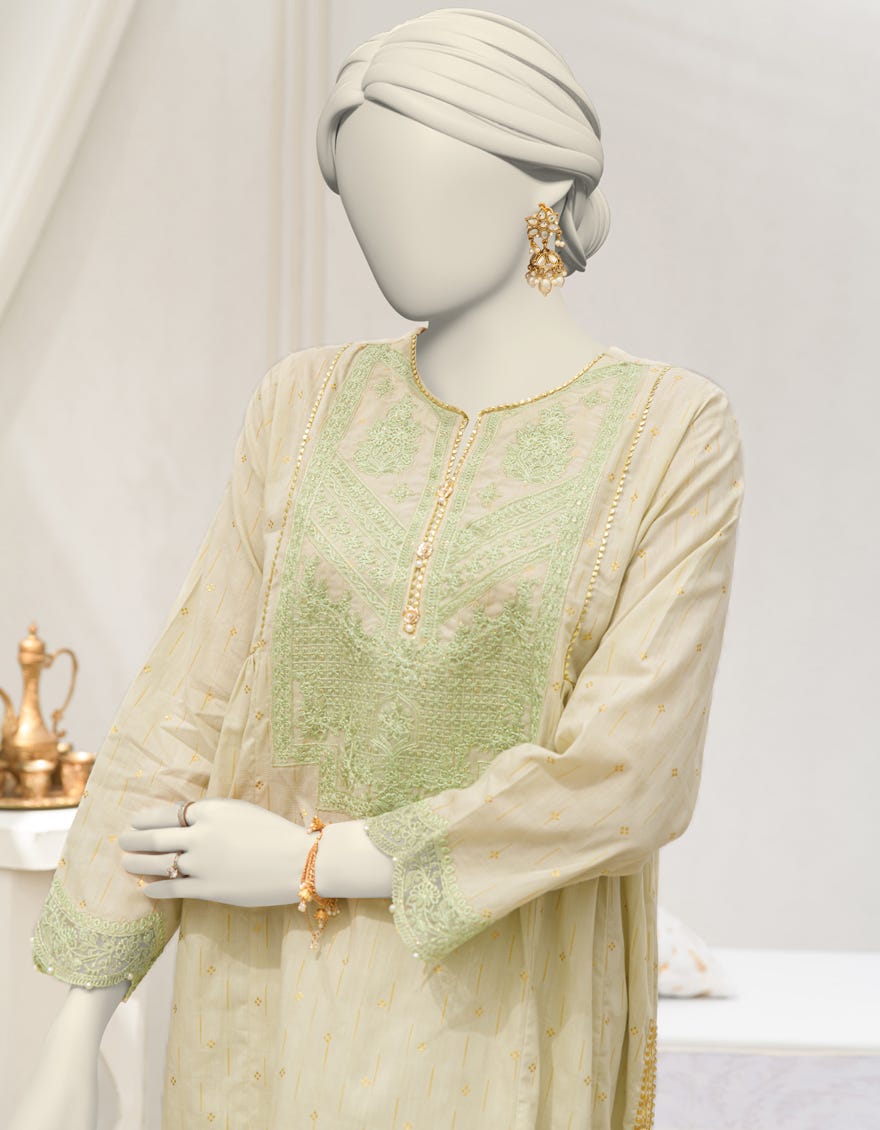 PISTA DOBBY EMBROIDERED 3PC STITCHED