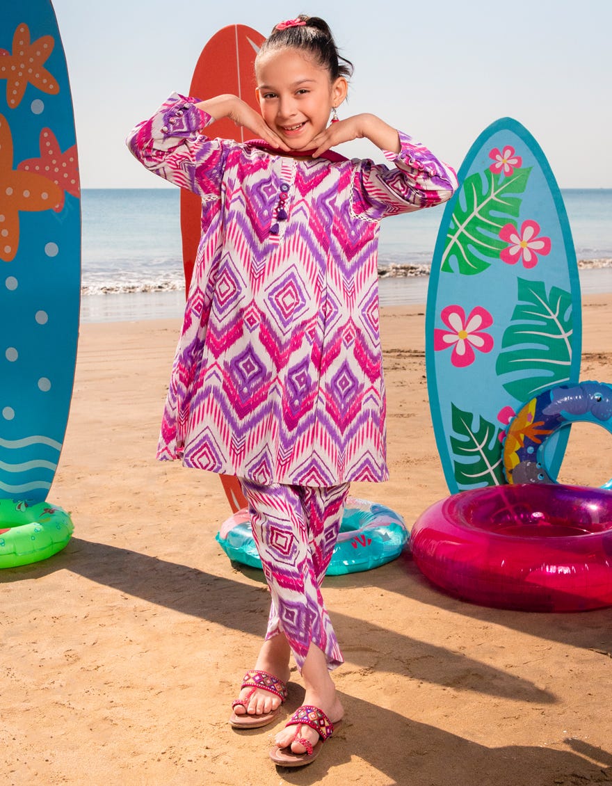 MULTICOLOR LAWN PRINTED 3PC | JGK-S-JGP-25-1505