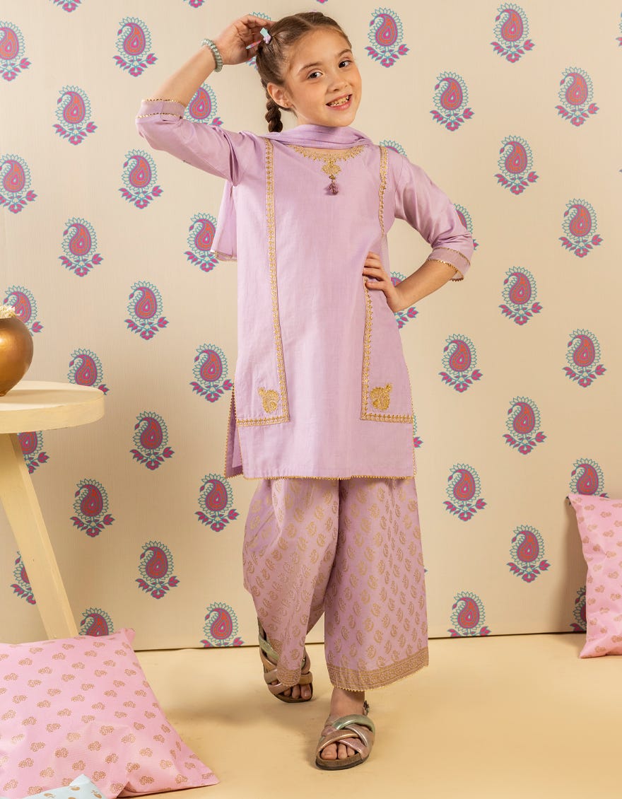 LILAC LAWN EMBROIDERED 3PC | JGK-S-JGP-25-1512