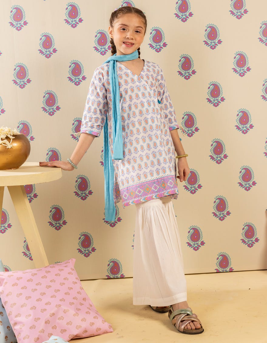 BLUE LAWN PRINTED 3PC | JGK-S-JGP-25-1515